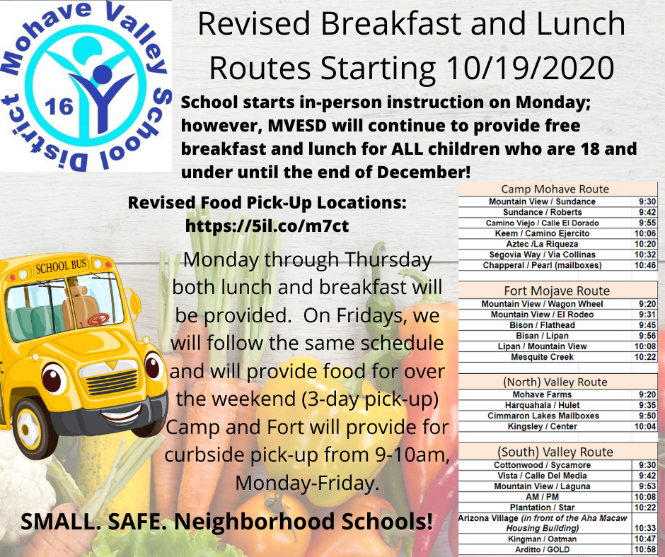 Breakfast and Lunch Food Distribution Starting 10/19